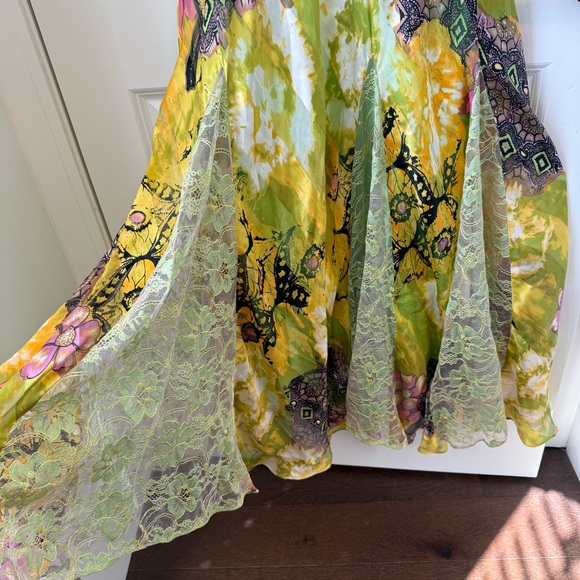 NWT Mary L Couture Maxi Dress Womens 6 Floral Silk Y2K Babydoll Mermaid Prom - Picture 4 of 16